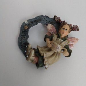 Fairy on Skates "I'm Running as Fast as I Can" With Coffee Cup Resin Brooch Pin